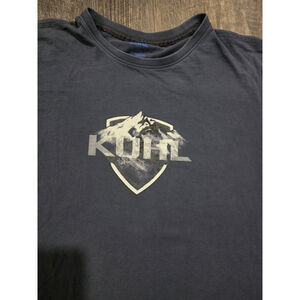 Kuhl Wildfibre Shirt Men's Large Short Sleeve Logo Mountains 50 Organic Cotton